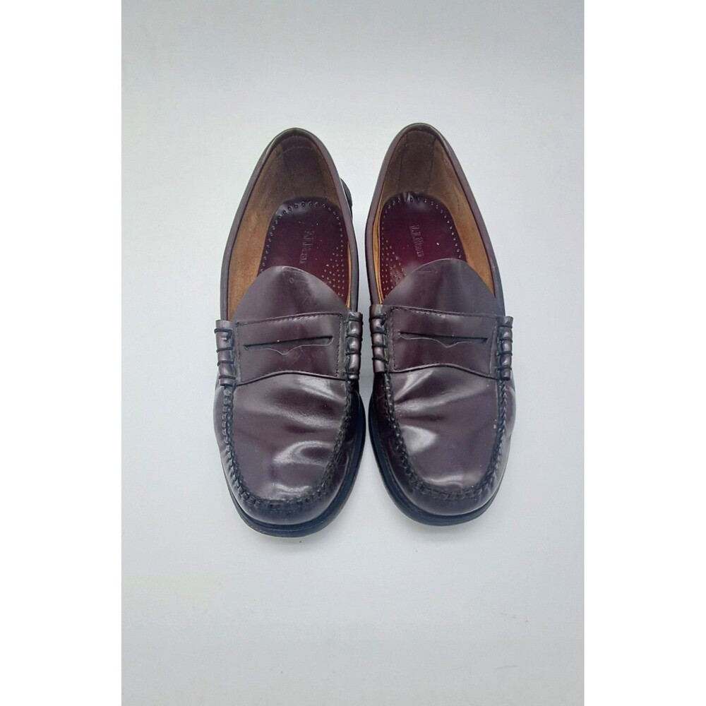 VTG L.L. Bean Penny Loafers Men's 11.5 Classic Beefroll Burgundy Leather Slip On